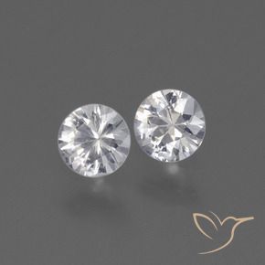 Pedras preciosas de Safira Branco natural de 0.76 ct, Redondo, VS