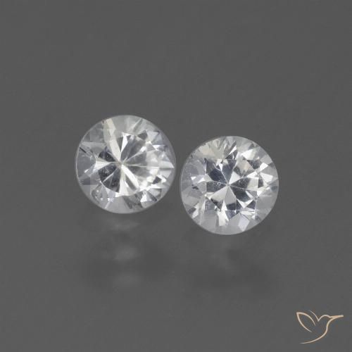 0.84ctw Natural Branco Safira, Redondo, VVS-VS