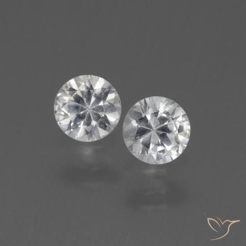 0.76ctw Natural Branco claro Safira, Redondo, VVS-VS
