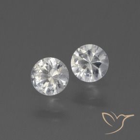 Pedras preciosas de Safira Branco claro natural de 0.76 ct, Redondo, VVS-VS
