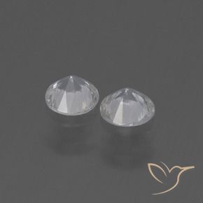 Pedras preciosas de Safira Branco claro natural de 0.76 ct, Redondo, VVS-VS