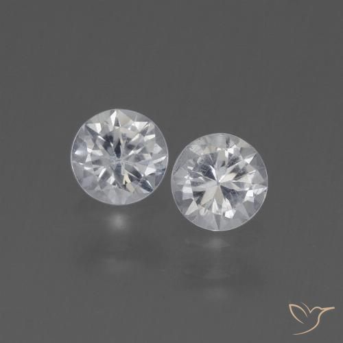0.84ctw Natural Branco Safira, Redondo, VVS-VS