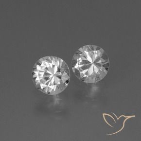 Pedras preciosas de Safira Branco claro natural de 0.78 ct, Redondo, VS
