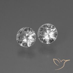 Pedras preciosas de Safira Branco claro natural de 0.71 ct, Redondo, VS