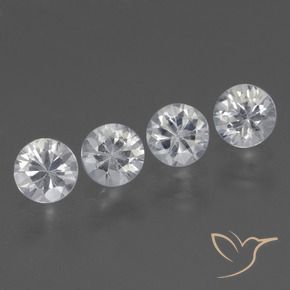 Pedras preciosas de Safira Branco natural de 1.77 ct, Redondo, VS