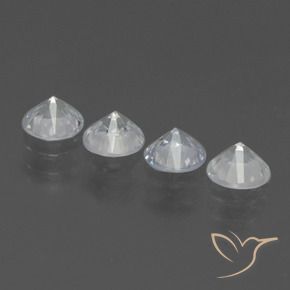 Pedras preciosas de Safira Branco natural de 1.77 ct, Redondo, VS