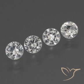 Pedras preciosas de Safira Branco claro natural de 1.54 ct, Redondo, VS
