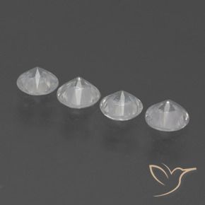 Pedras preciosas de Safira Branco claro natural de 1.54 ct, Redondo, VS
