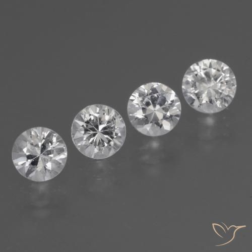 Pedras preciosas de Safira Branco natural de 1.73 ct, Redondo, VS
