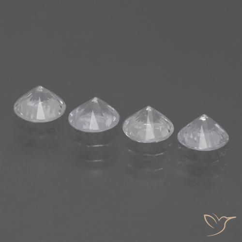 Pedras preciosas de Safira Branco natural de 1.73 ct, Redondo, VS