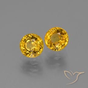 Pedras preciosas de Safira Laranja Médio natural de 1.56 ct, Redondo, VS