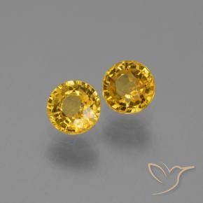 Pedras preciosas de Safira Dourado natural de 1.28 ct, Redondo, VS