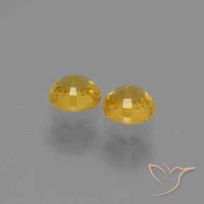 Pedras preciosas de Safira Dourado natural de 1.28 ct, Redondo, VS