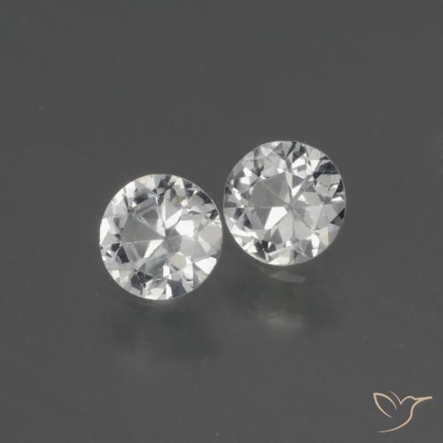 Pedras preciosas de Safira Branco claro natural de 0.74 ct, Redondo, VS