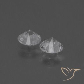 Pedras preciosas de Safira Branco claro natural de 0.76 ct, Redondo, VS