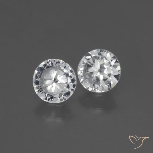 Pedras preciosas de Safira Branco claro natural de 0.69 ct, Redondo, VS