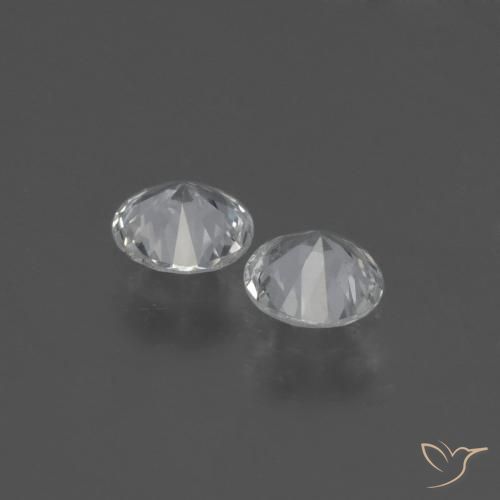 Pedras preciosas de Safira Branco claro natural de 0.69 ct, Redondo, VS