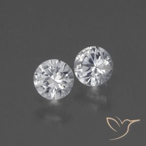 Pedras preciosas de Safira Branco natural de 0.77 ct, Redondo, VS