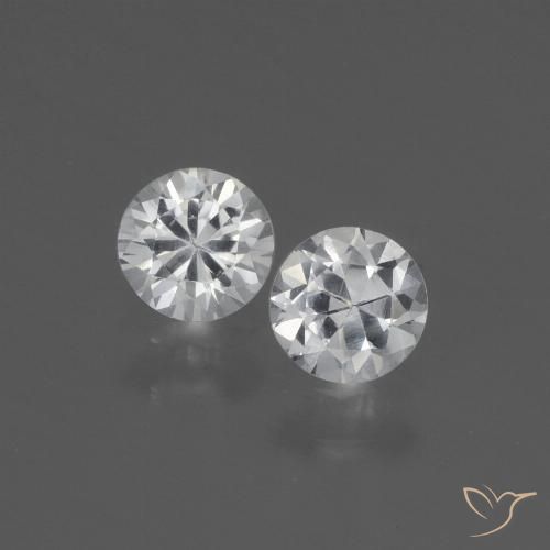 0.77ctw Natural Branco Safira, Redondo, VVS-VS