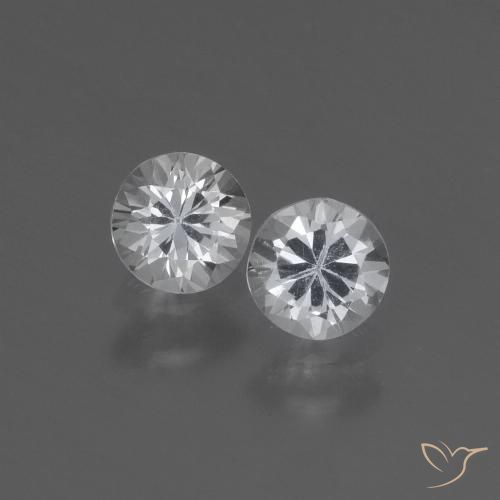 0.89ctw Natural Branco Safira, Redondo, VVS-VS