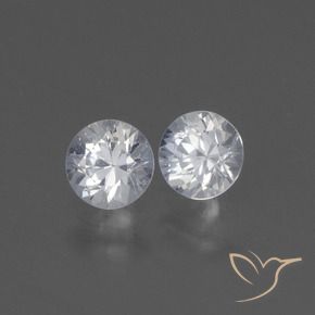 Pedras preciosas de Safira Branco claro natural de 0.88 ct, Redondo, VVS-VS