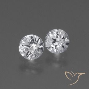 Pedras preciosas de Safira Branco claro natural de 0.81 ct, Redondo, VS