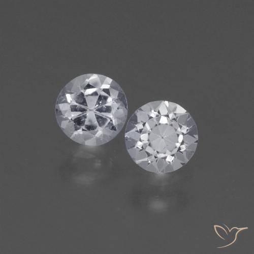 0.83ctw Natural Branco Safira, Redondo, VVS-VS