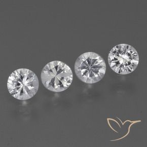 Pedras preciosas de Safira Branco claro natural de 1.42 ct, Redondo, VS
