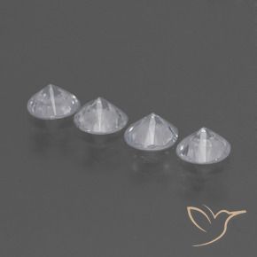 Pedras preciosas de Safira Branco claro natural de 1.42 ct, Redondo, VS