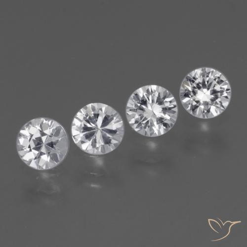 Pedras preciosas de Safira Branco claro natural de 1.50 ct, Redondo, VVS-VS
