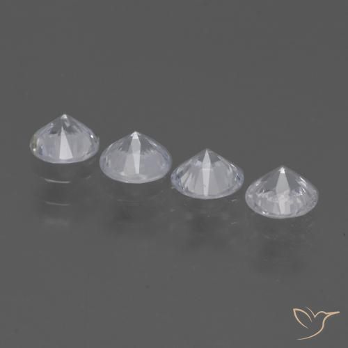 Pedras preciosas de Safira Branco claro natural de 1.50 ct, Redondo, VVS-VS