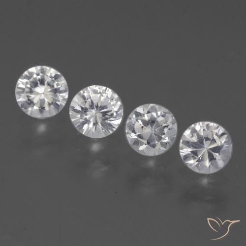 1.74ctw Natural Branco Safira, Redondo, VVS-VS