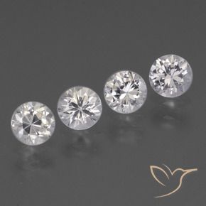 Pedras preciosas de Safira Branco natural de 1.60 ct, Redondo, VVS-VS
