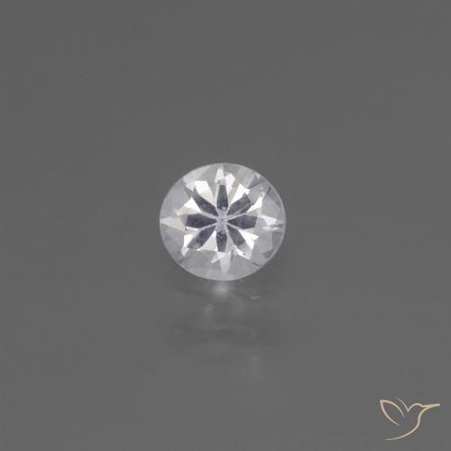 0.42ct Natural Branco Safira, Redondo, VS