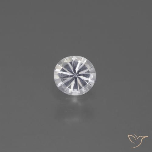 0.38ct Natural Branco Safira, Redondo, VS