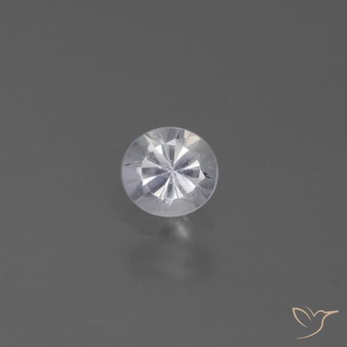 0.46ct Natural Branco Safira, Redondo, VVS-VS