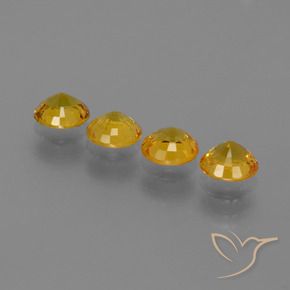 Pedras preciosas de Safira Laranja-dourado médio natural de 2.67 ct, Redondo, VVS-VS