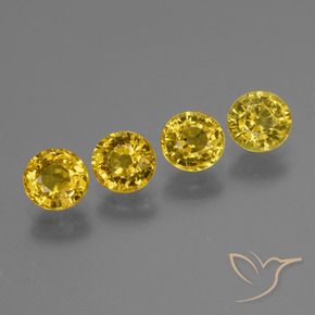 Pedras preciosas de Safira Amarelo escuro natural de 2.92 ct, Redondo, VVS-VS