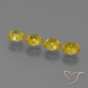 Pedras preciosas de Safira Amarelo escuro natural de 2.92 ct, Redondo, VVS-VS