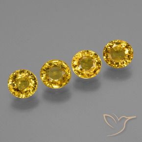 Pedras preciosas de Safira Amarelo escuro natural de 2.34 ct, Redondo, VVS-VS