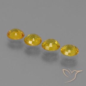 Pedras preciosas de Safira Amarelo escuro natural de 2.34 ct, Redondo, VVS-VS