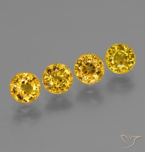 Pedras preciosas de Safira Amarelo escuro natural de 2.73 ct, Redondo, VVS-VS