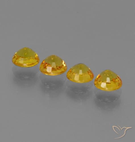 Pedras preciosas de Safira Amarelo escuro natural de 2.73 ct, Redondo, VVS-VS