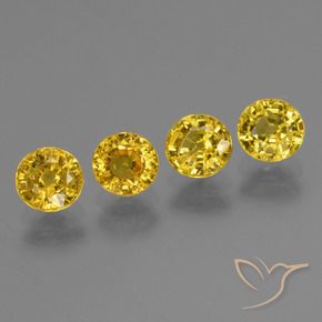 Pedras preciosas de Safira Amarelo escuro natural de 2.57 ct, Redondo, VVS-VS
