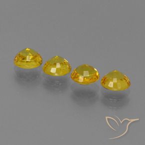 Pedras preciosas de Safira Amarelo escuro natural de 2.57 ct, Redondo, VVS-VS