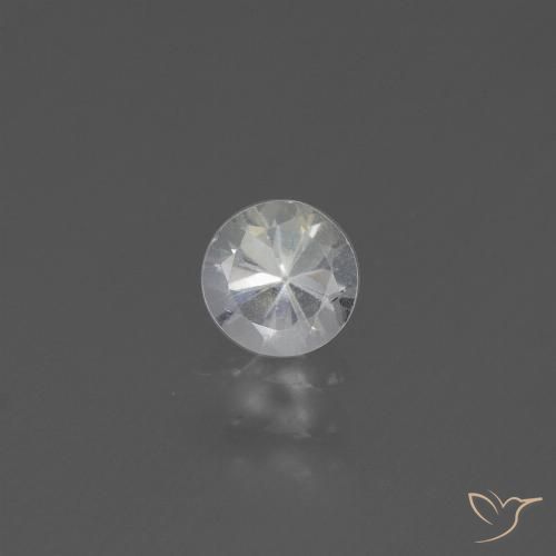 0.45ct Natural Branco Safira, Redondo, VS