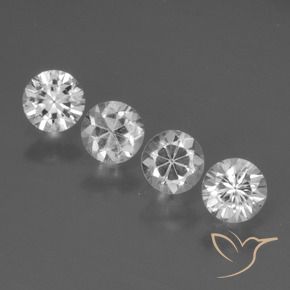 Pedras preciosas de Safira Branco natural de 1.57 ct, Redondo, VS