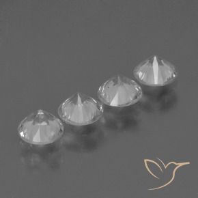 Pedras preciosas de Safira Branco natural de 1.57 ct, Redondo, VS