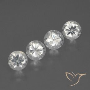 Pedras preciosas de Safira Branco natural de 1.64 ct, Redondo, VVS-VS