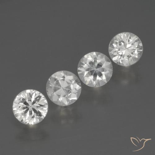 1.70ctw Natural Branco Safira, Redondo, VS